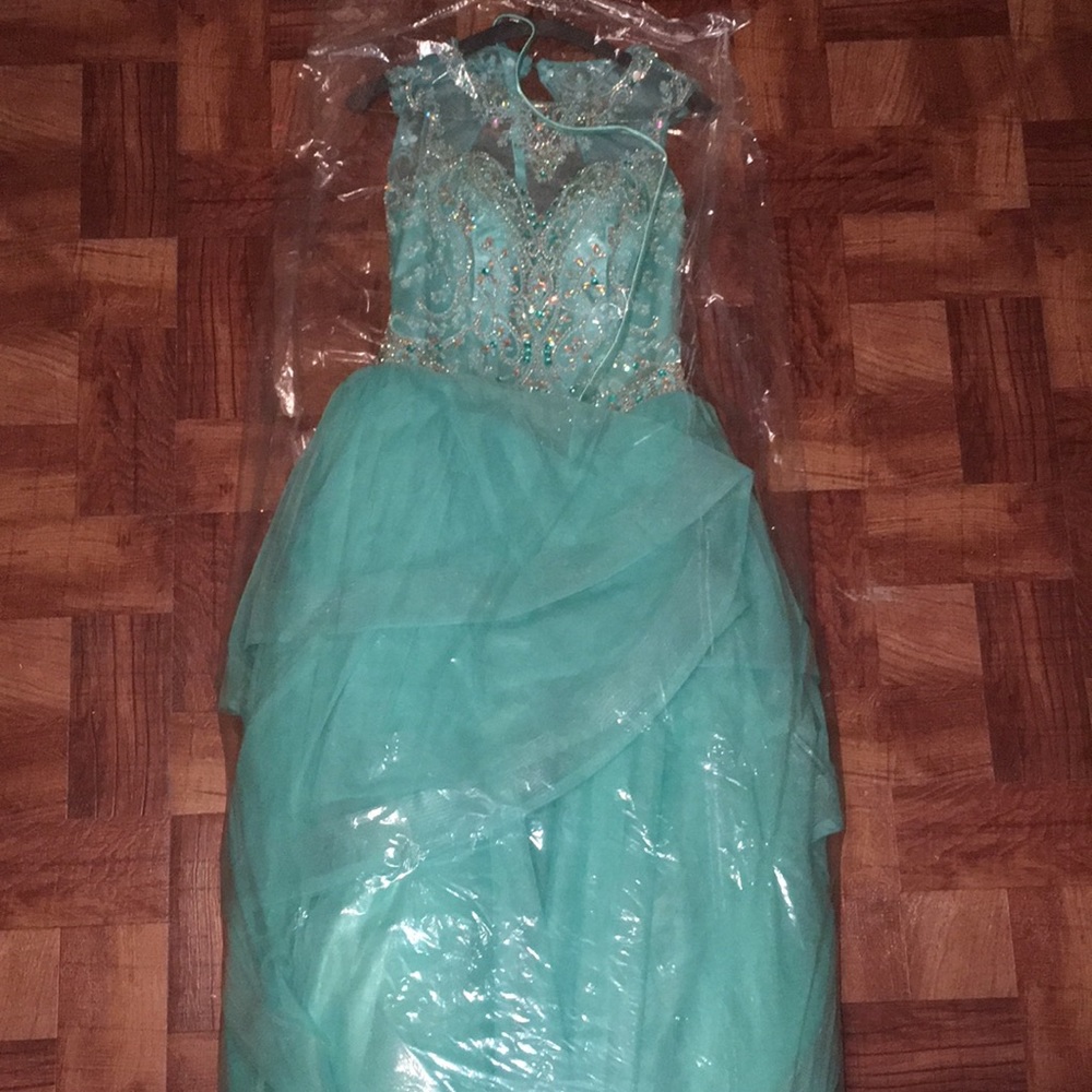 Aqua/teal quinceañera dress